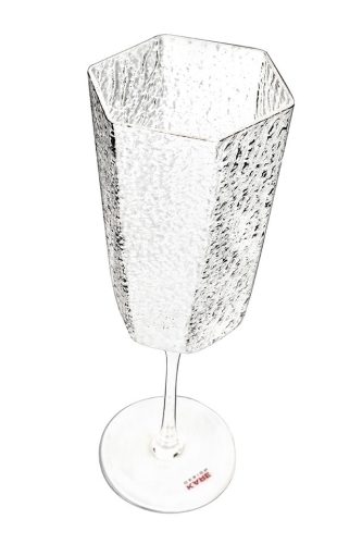 KARE Cascata Kézműves Texturált Borospohár 440ml Átlátszó