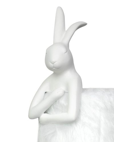 KARE Rabbit Fur Asztali Lámpa Műgyanta Fehér Ezüst 50cm