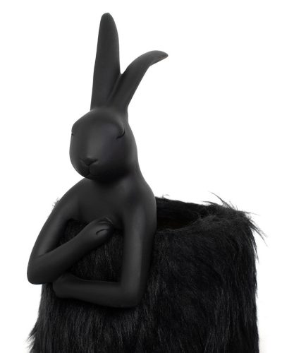 KARE Rabbit Fur Asztali Lámpa 50 cm Fekete Arany Műszőrme