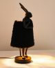 KARE Rabbit Fur Asztali Lámpa 50 cm Fekete Arany Műszőrme