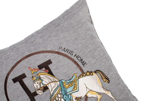 King Home Paris Home Lovas Díszpárna Chenille Szürke