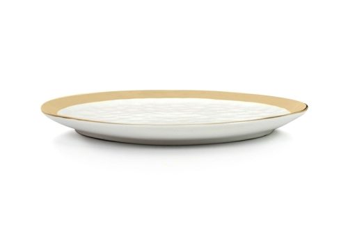 KARE Bell Porcelán Tányér Fehér-Arany 26 cm