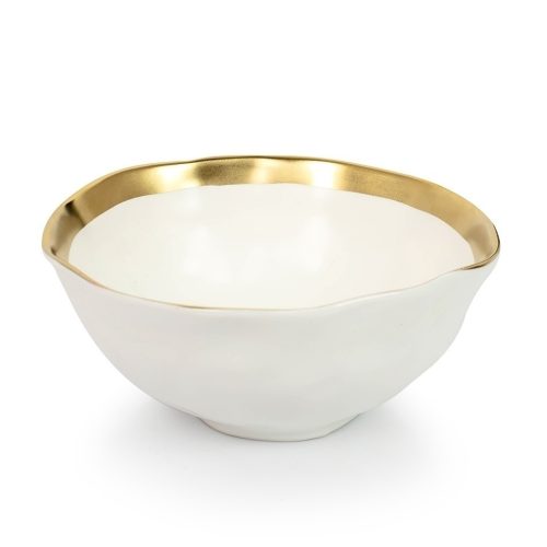 KARE Bell Porcelán Tál Fehér-Arany 15cm