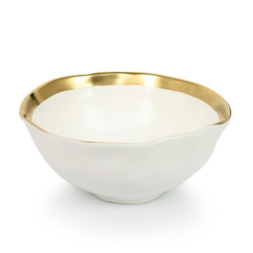 KARE Bell Porcelán Tál Fehér-Arany 15cm