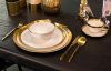 KARE Bell Porcelán Tál Fehér-Arany 15cm