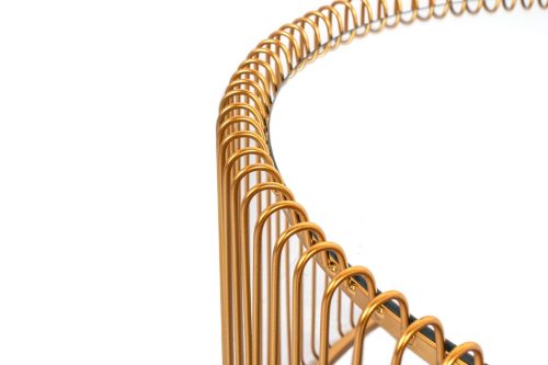 Kare Design Wire Réz Dohányzóasztal Szett Tükrös Üveglappal