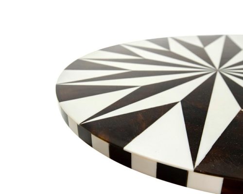 Kare Design Domero Star Geometrikus MDF Kisasztal Fehér-Fekete Arany