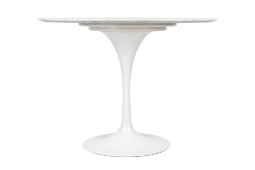 King Home Tulip Marble Kerek Étkezőasztal Carrara Márvány Fehér