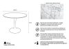 King Home Tulip Marble Kerek Étkezőasztal Carrara Márvány Fehér