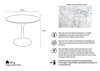 King Home Tulip Marble 90 Kerek Étkezőasztal Carrara Márvány Fehér