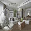 King Home Bubble Függő Fotel Akril Ezüst Párnával
