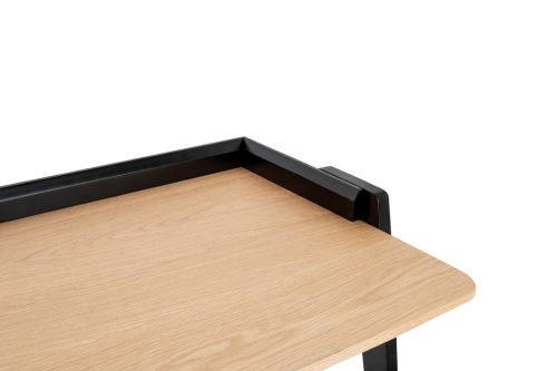 King Home Compas Tölgyfa Íróasztal Fekete Lábakkal