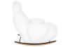 King Home Plush Fur Fehér Teddy Hintaszék Tölgyfa Talppal