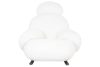 King Home Plush Fur Fehér Teddy Hintaszék Tölgyfa Talppal