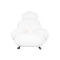 King Home Plush Fur Fehér Teddy Hintaszék Tölgyfa Talppal