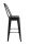 King Home Tower Big Back Fém Bárszék Fekete