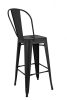 King Home Tower Big Back Fém Bárszék Fekete