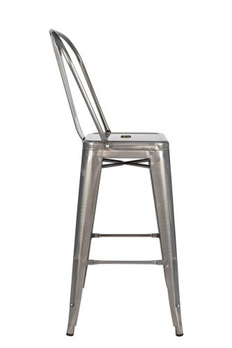 King Home Tower Big Back Fém Bárszék Ezüst