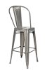 King Home Tower Big Back Fém Bárszék Ezüst