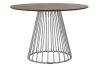King Home Glam Walnut Kerek Étkezőasztal Diófurnér Króm