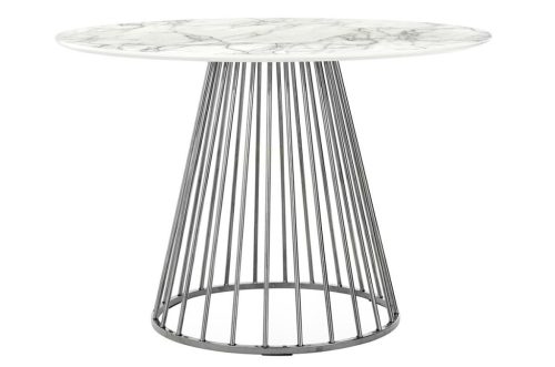 King Home Glam Marble Kerek Étkezőasztal Márvány MDF Króm