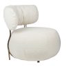 King Home Low Teddy Fotel Fehér Plüss Kényelmes