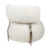 King Home Low Teddy Fotel Fehér Plüss Kényelmes