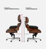 King Home Lounge Gubernator Big XL Vezetői Szék Diófa Valódi Bőr Fekete