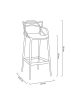 King Home HILO Premium Bárszék Polipropilén Fekete 65cm