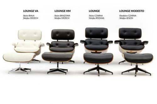 King Home Lounge Premium Pihenőfotel Diófa Fehér Bőr 360° Forgó