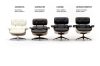 King Home Lounge Premium Pihenőfotel Diófa Fehér Bőr 360° Forgó