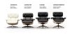 King Home Lounge Premium Pihenőfotel Diófa Fehér Bőr 360° Forgó