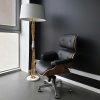 King Home Lounge Gubernator Irodai Szék Diófa Valódi Bőr Fekete