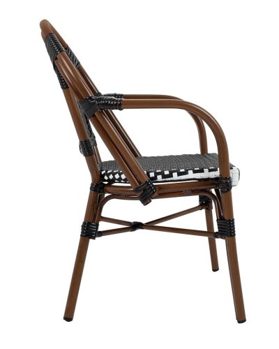King Home Cafe Paris Karfás Szék Rattan Barna UV-álló