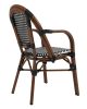 King Home Cafe Paris Karfás Szék Rattan Barna UV-álló