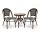 King Home Cafe Paris Rattan Kerti Asztal Üveglappal Dióbarna