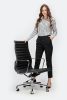King Home Aeron Prestige Plus Irodai Szék Valódi Bőr Fekete Króm