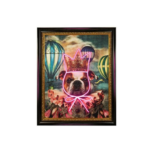 King Home Neon Bulldog Léggömb LED Művészi Falikép