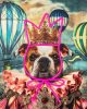 King Home Neon Bulldog Léggömb LED Művészi Falikép