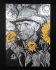 King Home Van Sunflower Művészi Nyomat Fekete Keretben