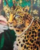 King Home Pearls Leopard Luxus Művészeti Kép Gyöngy Díszítéssel