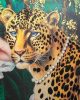 King Home Pearls Leopard Luxus Művészeti Kép Gyöngy Díszítéssel
