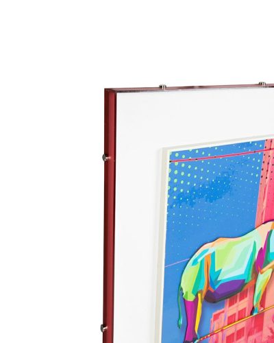 King Home Rhino in the City Pop Art 3D Fali Kép Kék-Rózsaszín