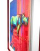 King Home Rhino in the City Pop Art 3D Fali Kép Kék-Rózsaszín