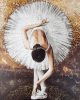 King Home Ballerina Művészeti Nyomat Fekete-Arany Keretben 100x120