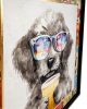 King Home Coffee Dog Modern Vászonkép Virágos Kerettel