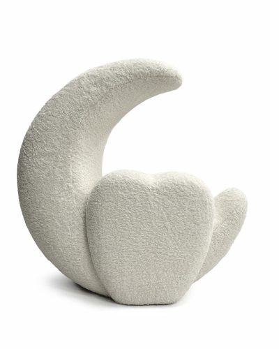 King Home MOON Gyerek Fotel Fehér Plüss Hold