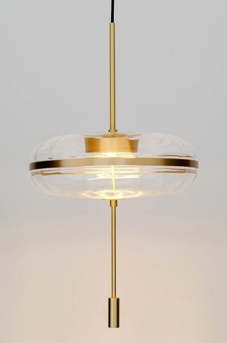 King Home Chaplin 360 LED Függőlámpa Üveg Réz