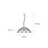 KING HOME Sputnik Geometrikus Fém Függőlámpa Ezüst