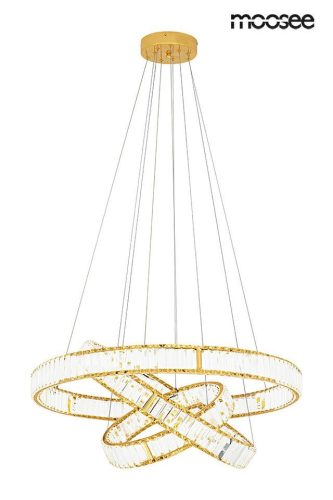 Moosee Liberty Triples Kristály Függőlámpa Arany LED